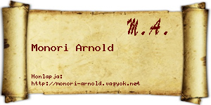 Monori Arnold névjegykártya